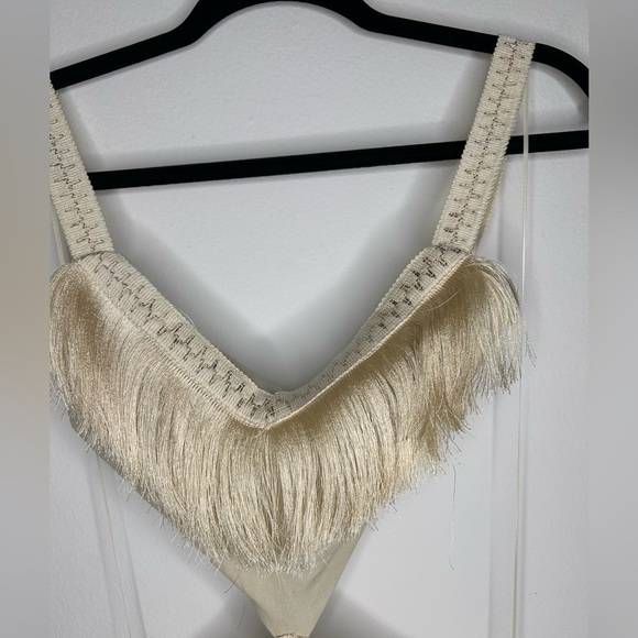 NWT 12th Tribe Haven Ivory Fringe Cutout Mini Dress - Picture 5 of 10